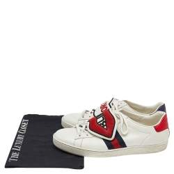 Gucci White Leather Ace Sneakers Size 42