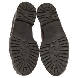 Pre Owned Gucci Dark Brown Leather Horsebit Loafers Size 36