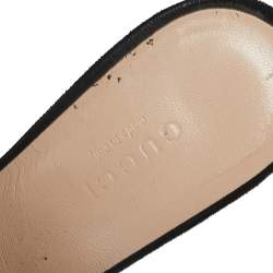 مملوكة مسبقًا Gucci Black Suede GG Marmont Fringe Sandals Size 37