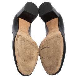 Pre Owned Chloe Black Leather Lauren Scalloped Pumps Size 40