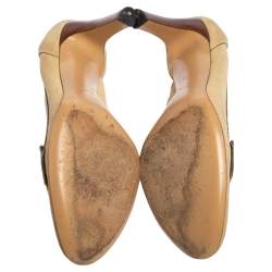 Gucci Beige Suede Horsebit Loafer Pumps Size 36