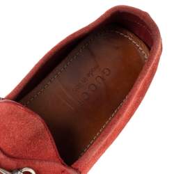 Gucci Red Suede Horsebit Loafers Size 42