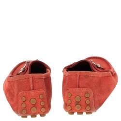 Gucci Red Suede Horsebit Loafers Size 42