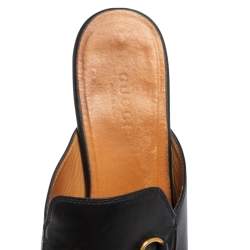 Pre Owned حذاء سلايد غوتشي برينس تاون جلد أسود مقاس 37