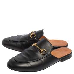 Pre Owned حذاء سلايد غوتشي برينس تاون جلد أسود مقاس 37