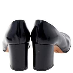 Gucci Black Leather Block Heel Pumps Size 37