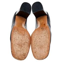 Gucci Black Leather Block Heel Pumps Size 37
