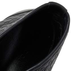 مملوكة مسبقًا حذاء رياضي غوتشي مرتفع من أعلى جلد مايكروغوتشيسيما أسود مقاس 39.5