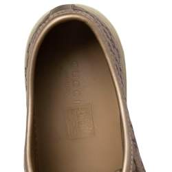 Pre Owned Gucci Metallic GG Canvas And Leather Low Top Sneakers Size 39