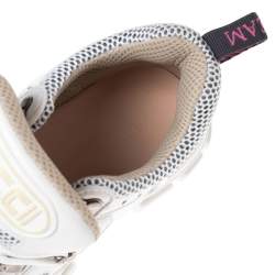  Gucci White/Cream Mesh And Leather Flashtrek Sneakers Size 37.5