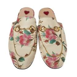 Pre Owned حذاء سلايد غوتشي برينس تاون هورسبيت جلد مورد متعدد الألوان مقاس 38