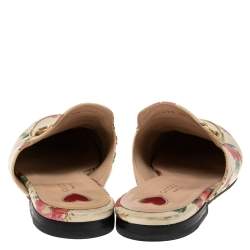 Pre Owned حذاء سلايد غوتشي برينس تاون هورسبيت جلد مورد متعدد الألوان مقاس 38