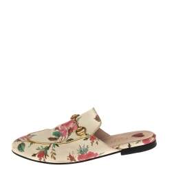 Pre Owned حذاء سلايد غوتشي برينس تاون هورسبيت جلد مورد متعدد الألوان مقاس 38