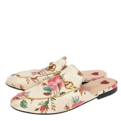 Pre Owned حذاء سلايد غوتشي برينس تاون هورسبيت جلد مورد متعدد الألوان مقاس 38