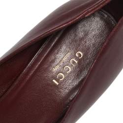 Pre Owned Gucci Brown Leather Horsebit Peep Toe Platform Pumps Size 38