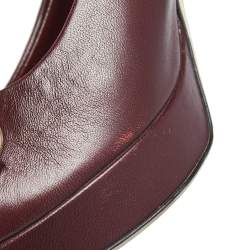 Pre Owned Gucci Brown Leather Horsebit Peep Toe Platform Pumps Size 38