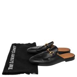 Pre Owned صندل غوتشي برينستاون جلد أسود مقاس 35.5