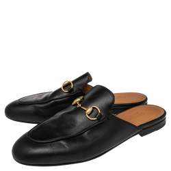 Pre Owned صندل غوتشي برينستاون جلد أسود مقاس 35.5