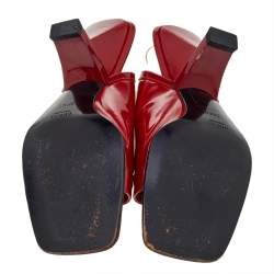 Gucci Red Leather Open Toe Slingback Sandals Size 38.5