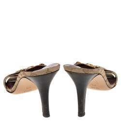 مملوكة مسبقًا Gucci Beige/Brown GG Canvas Hysteria Slide Sandals Size 41