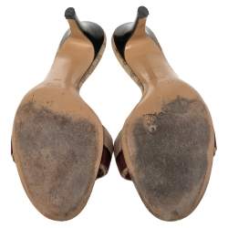 مملوكة مسبقًا Gucci Beige/Brown GG Canvas Hysteria Slide Sandals Size 41