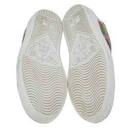 Pre Owned حذاء رياضي غوتشي إيس جلد وكانفاس سوبريم GG  متعدد الألوان بعنق منخفضة مقاس 35.5