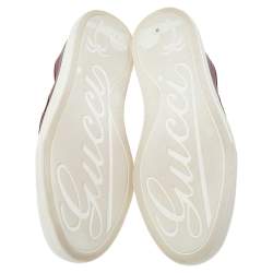 مملوكة مسبقًا Gucci Red Leather Slip On Sneakers Size 38