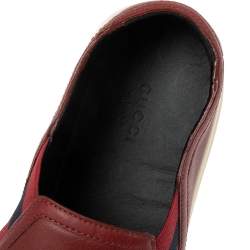 مملوكة مسبقًا Gucci Red Leather Slip On Sneakers Size 38