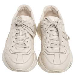 Gucci Cream Leather Rhyton Sneakers Size 40.5