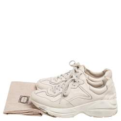 Gucci Cream Leather Rhyton Sneakers Size 40.5