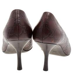 Pre Owned Gucci Brown Guccissima Leather Pumps Size 36
