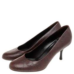 Pre Owned Gucci Brown Guccissima Leather Pumps Size 36