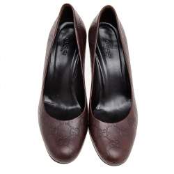 Pre Owned Gucci Brown Guccissima Leather Pumps Size 36
