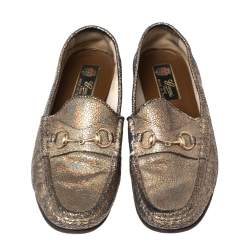 Gucci Iridescent Leather Horsebit Loafers Size 38