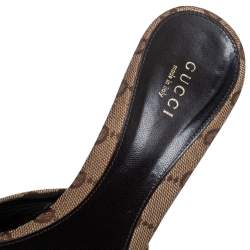 مملوكة مسبقًا صندل سلايد غوتشي هورسبيت كانفاس جي جي بيج مقاس 38.5