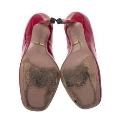 Pre Owned Gucci Pink Patent Leather Horsebit Pumps Size 36.5