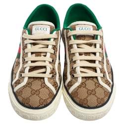 مملوكة مسبقًا حذاء رياضي غوتشي تن س 1977 كانفاس GG بيج مقاس 37.5 