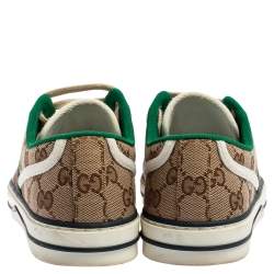 مملوكة مسبقًا حذاء رياضي غوتشي تنس 1977 كانفاس GG بيج مقاس 37.5 