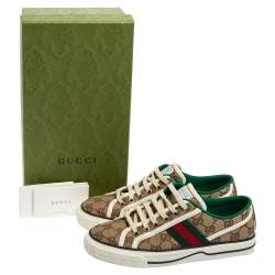 مملوكة مسبقًا حذاء رياضي غوتشي تنس 1977 كانفاس GG بيج مقاس 37.5 