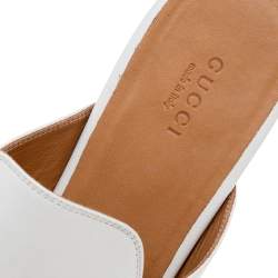 Pre Owned حذاء سلايد غوتشي برينستون جلد كريمي مزين هورسبيت مقاس 38.5