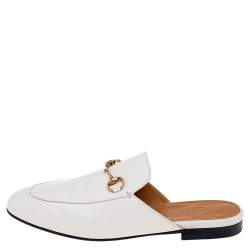 Pre Owned حذاء سلايد غوتشي برينستون جلد كريمي مزين هورسبيت مقاس 38.5