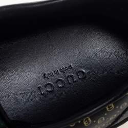 مملوكة مسبقًا حذاء رياضي غوتشي دابر دان جلد أسود/ذهبي ويب مقاس 38 