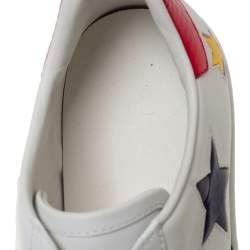 مملوكة مسبقًا Gucci White Leather And Python Embossed Leather Ace Low Top Sneakers Size 40