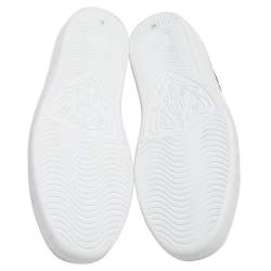 مملوكة مسبقًا Gucci White Leather And Python Embossed Leather Ace Low Top Sneakers Size 40