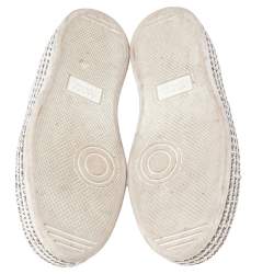 Pre Owned Gucci White Leather And Bee Web Detail New Ace Crystal Embellished Platform Sneakers Size 35