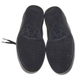 Gucci Black Leather Ace Panther Print Low Top Sneakers Size 40
