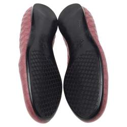 Pre Owned Gucci Pink Micro Guccissima Leather Ballet Flats Size 37