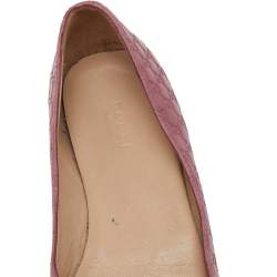 Pre Owned Gucci Pink Micro Guccissima Leather Ballet Flats Size 37