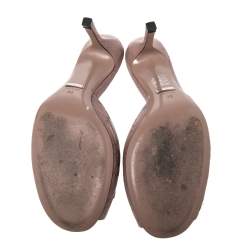 مملوكة مسبقًا Gucci Pale Pink Guccissima Leather Horsebit Slide Sandals Size 39