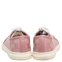 مملوكة مسبقًا Gucci Pink GG Canvas And Leather Low Top Sneakers Size 39